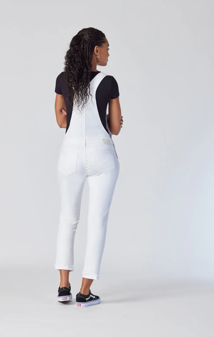 EDERA OVERALLS IN WHITE RIPPED & FRINGE sold by Mavi product image thumbnail 3