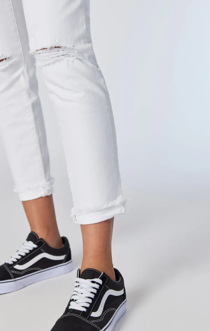 EDERA OVERALLS IN WHITE RIPPED & FRINGE sold by Mavi product image thumbnail 4