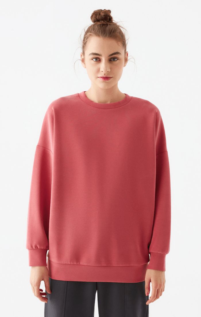 OVERSIZED CREWNECK SWEATSHIRT IN GARNET ROSE sold by Mavi product image thumbnail 2