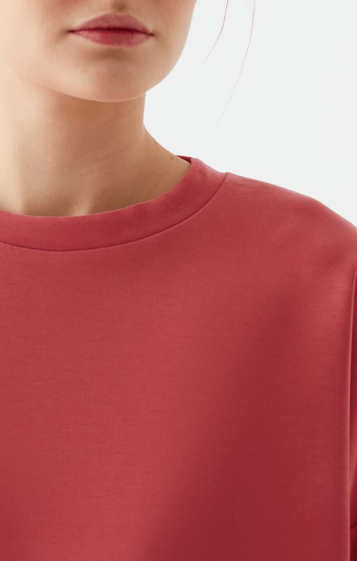 OVERSIZED CREWNECK SWEATSHIRT IN GARNET ROSE sold by Mavi product image thumbnail 6