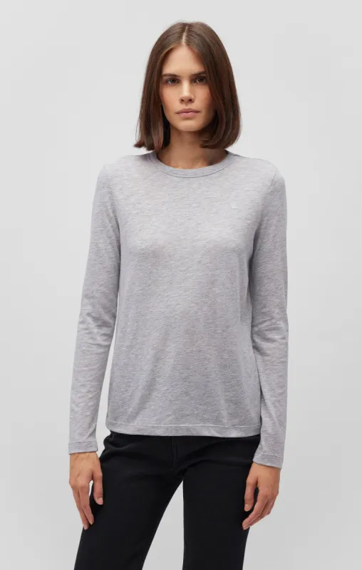 LONG SLEEVE CREW NECK T-SHIRT IN SNOW GREY MELANGE sold by Mavi