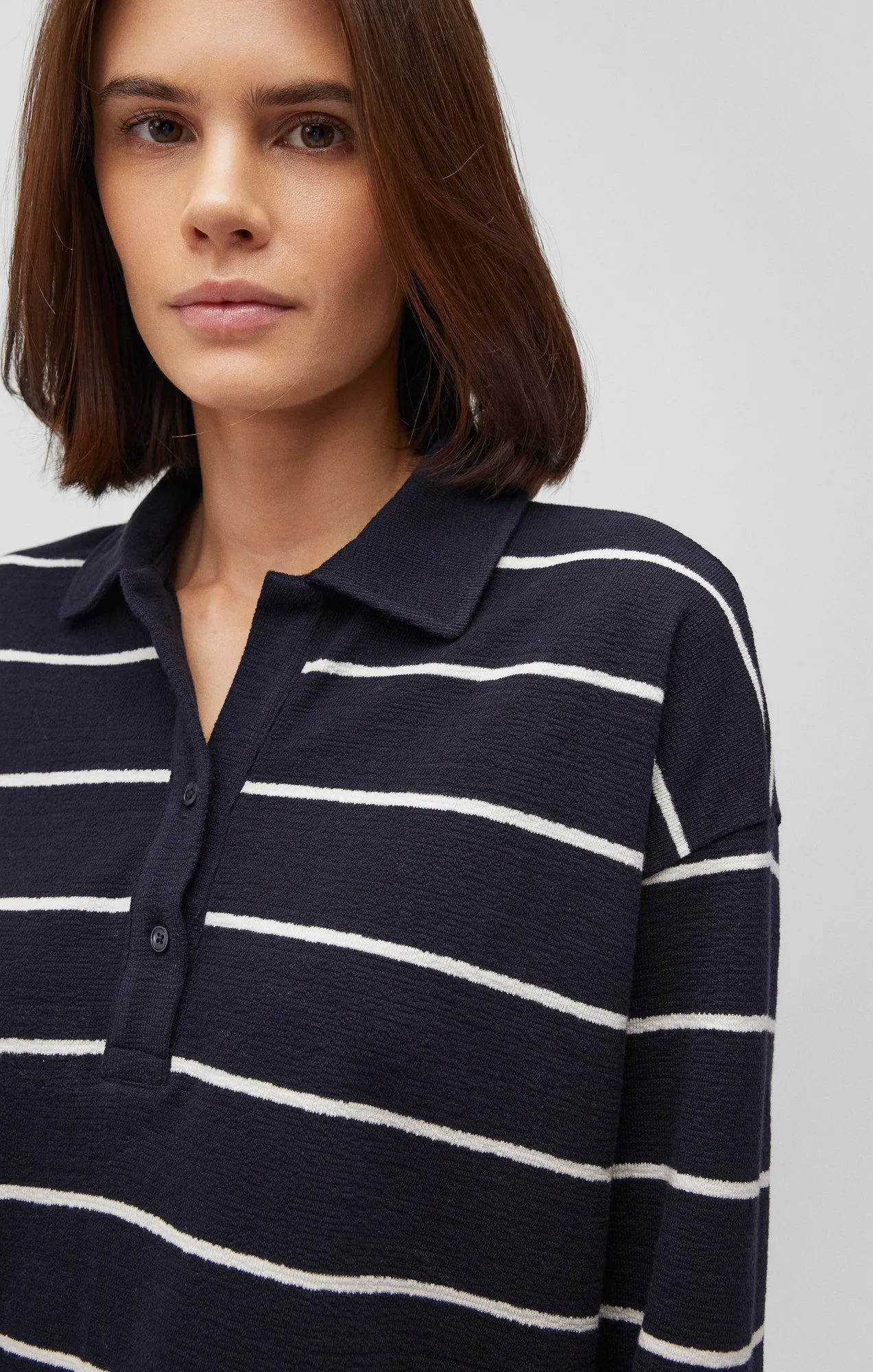 POLO SWEATER IN ANTIQUE WHITE STRIPE sold by Mavi product image thumbnail 4