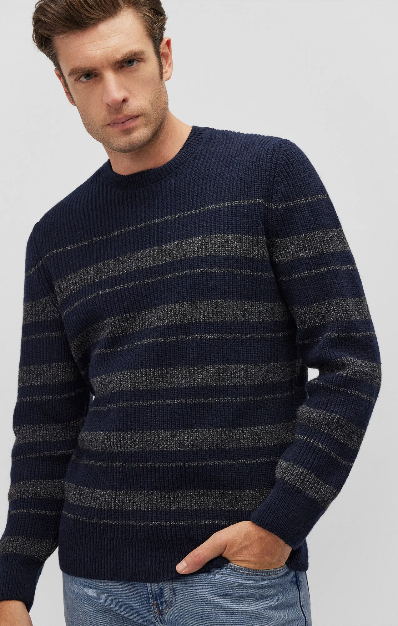 CREW NECK SWEATER IN TOTAL ECLIPSE sold by Mavi