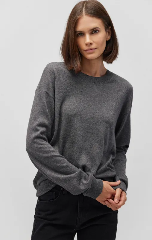 CREW NECK SWEATER IN MID GREY MELANGE made by Mavi