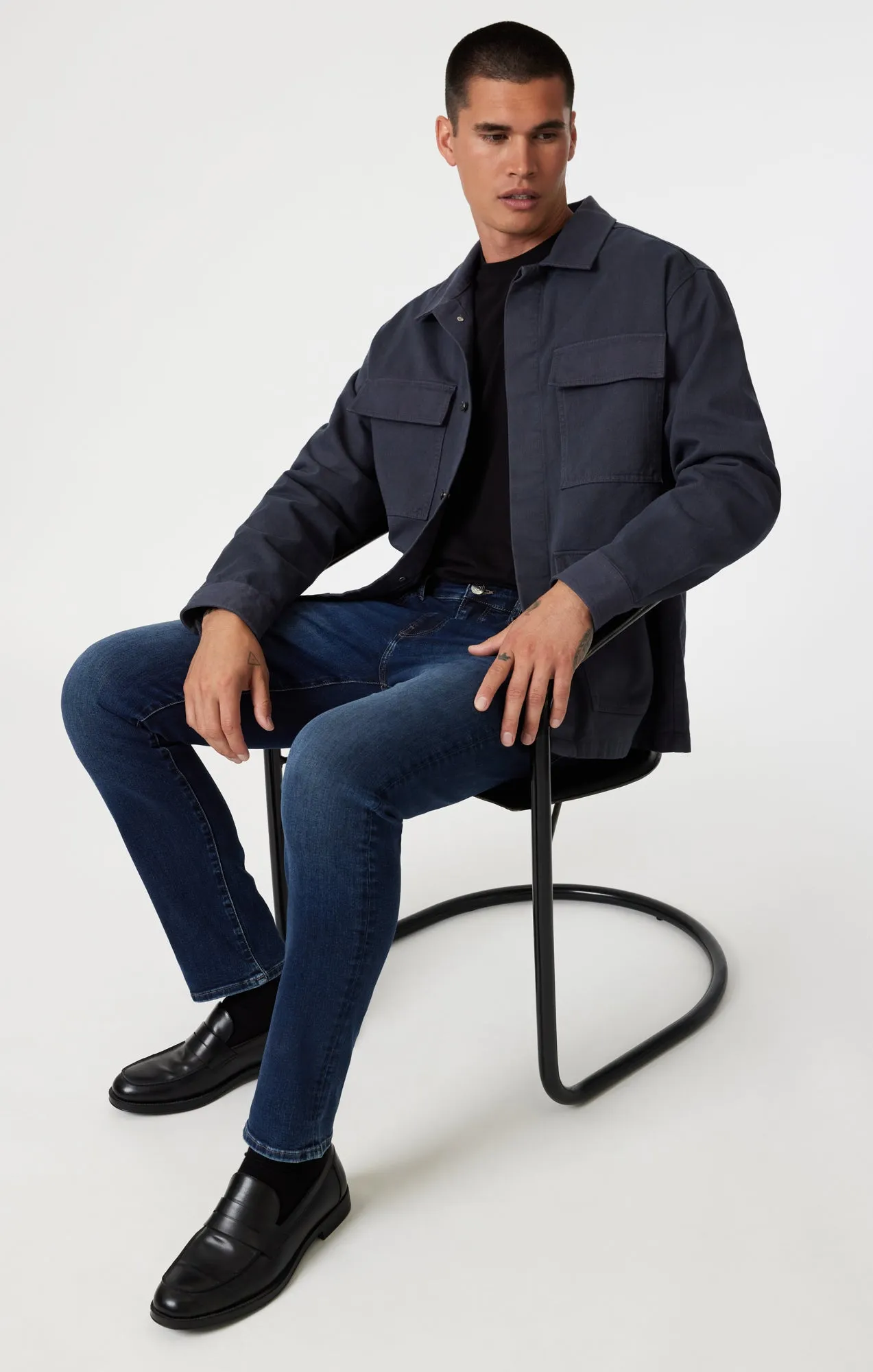 MARCUS SLIM STRAIGHT LEG IN DEEP BRUSHED FEATHER BLUE sold by Mavi product image thumbnail 2