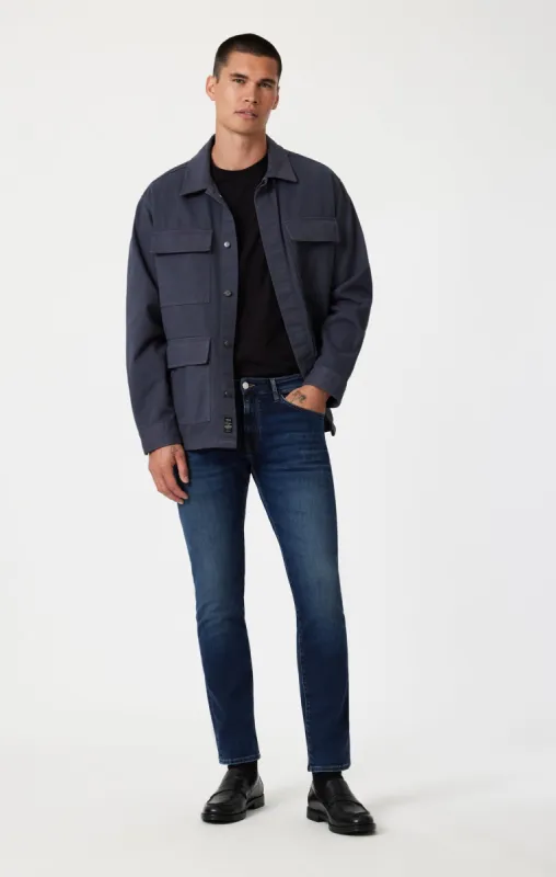 MARCUS SLIM STRAIGHT LEG IN DEEP BRUSHED FEATHER BLUE sold by Mavi