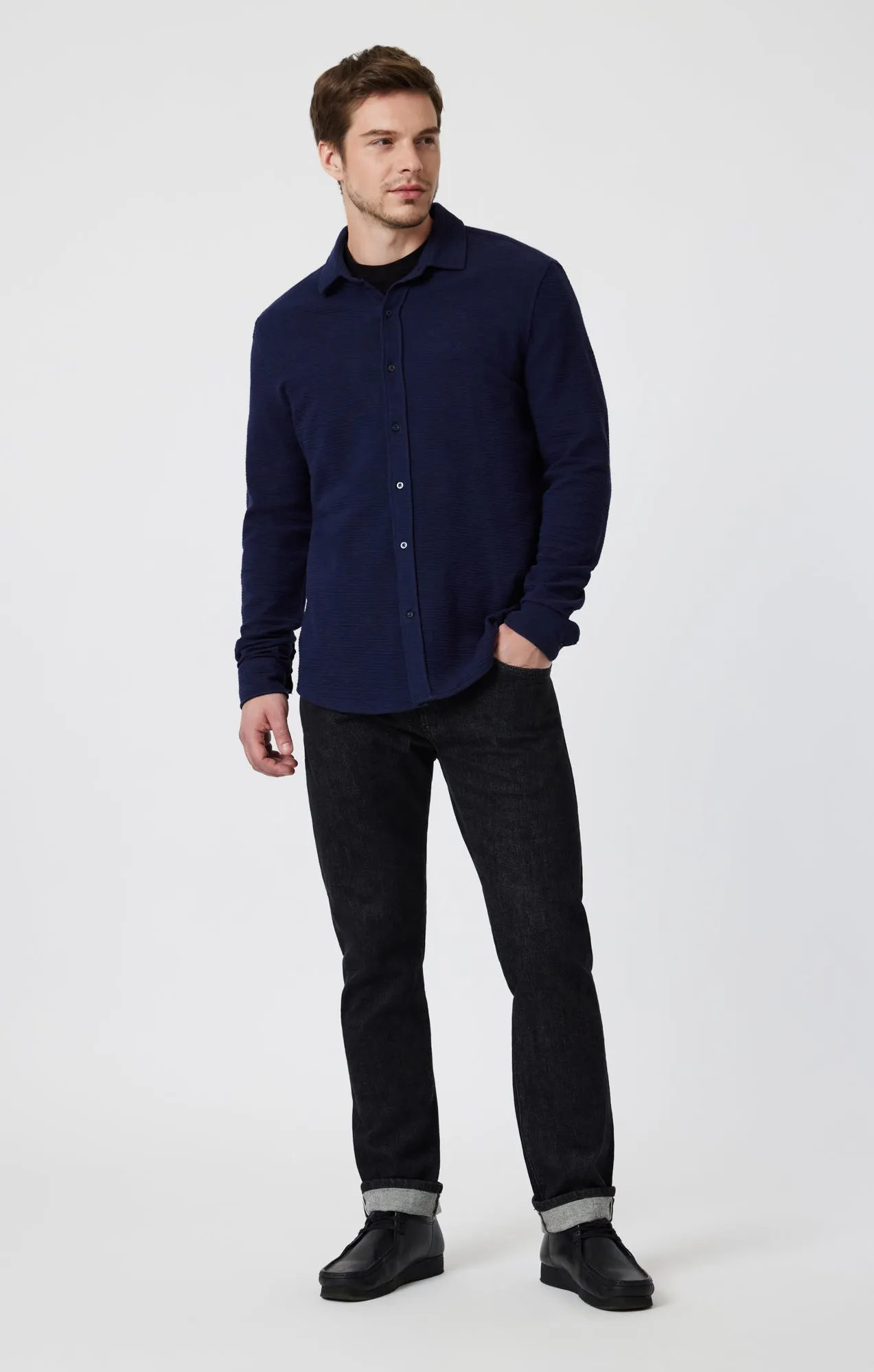 BUTTON-UP LONG SLEEVE SHIRT IN MARITIME BLUE sold by Mavi product image thumbnail 4