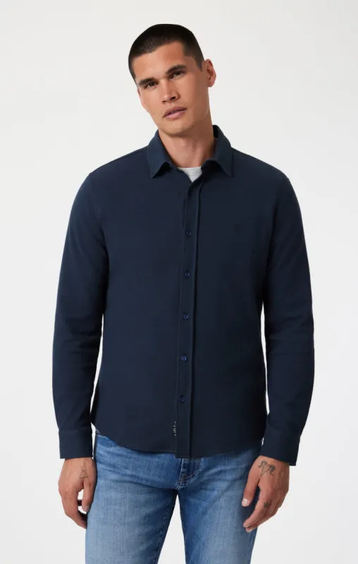 BUTTON-UP LONG SLEEVE SHIRT IN BLUEBERRY sold by Mavi