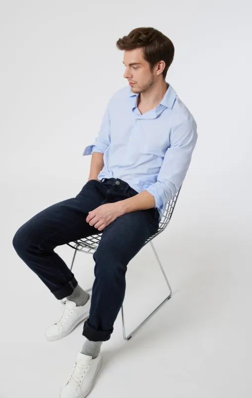 MARCUS SLIM STRAIGHT LEG IN BLUE BLACK BRUSHED SUPERMOVE sold by Mavi