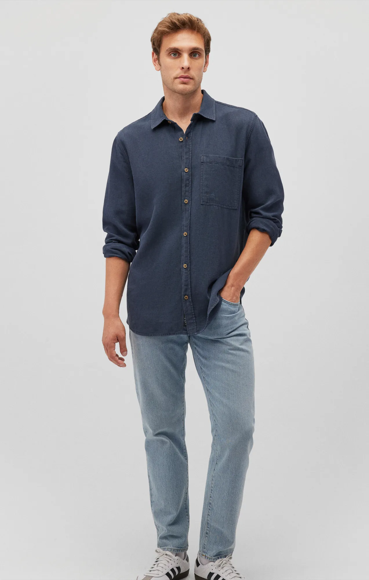 ONE POCKET BUTTON-UP SHIRT IN COLLEGIATE BLUE sold by Mavi product image thumbnail 2