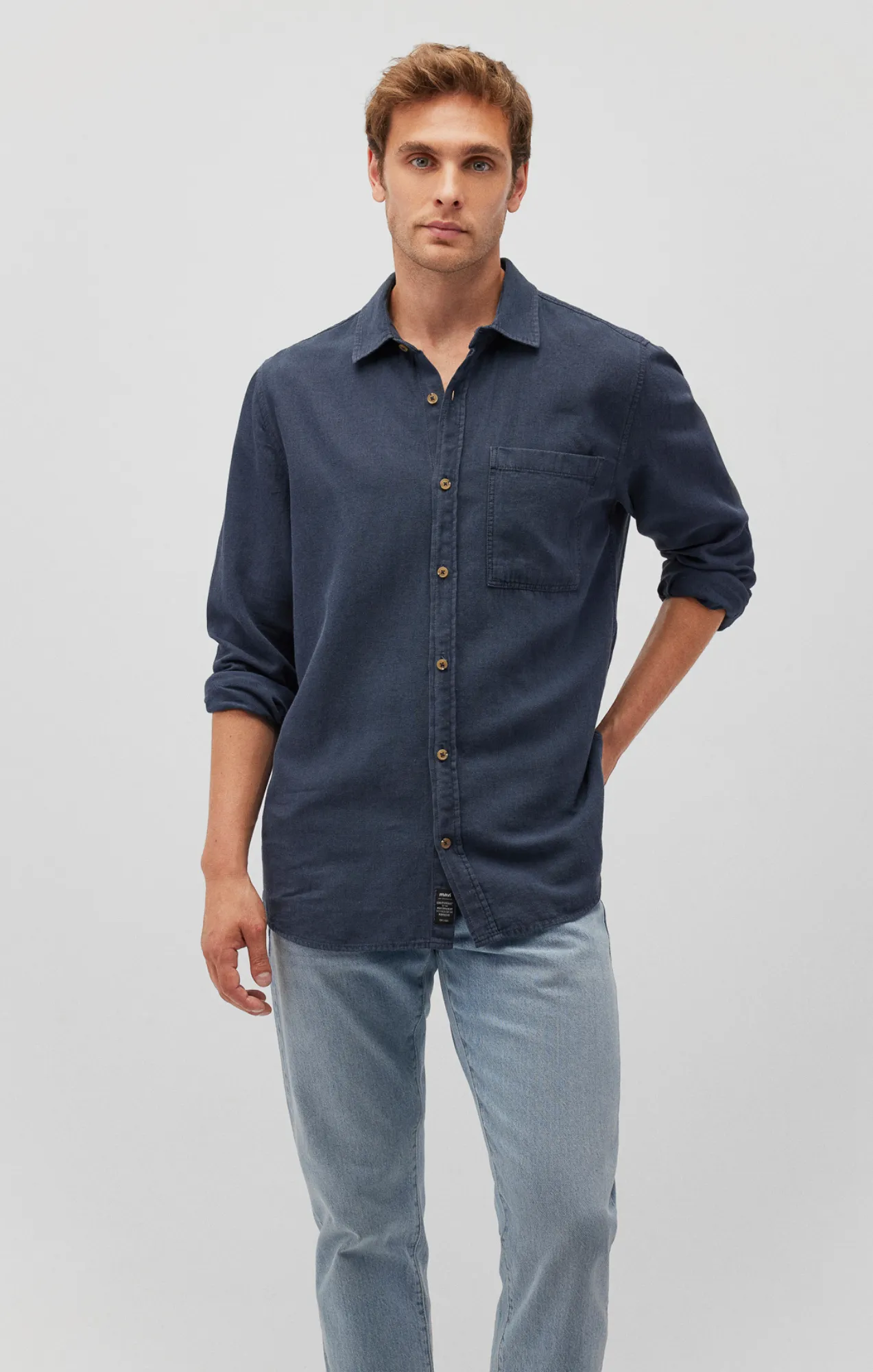 ONE POCKET BUTTON-UP SHIRT IN COLLEGIATE BLUE sold by Mavi