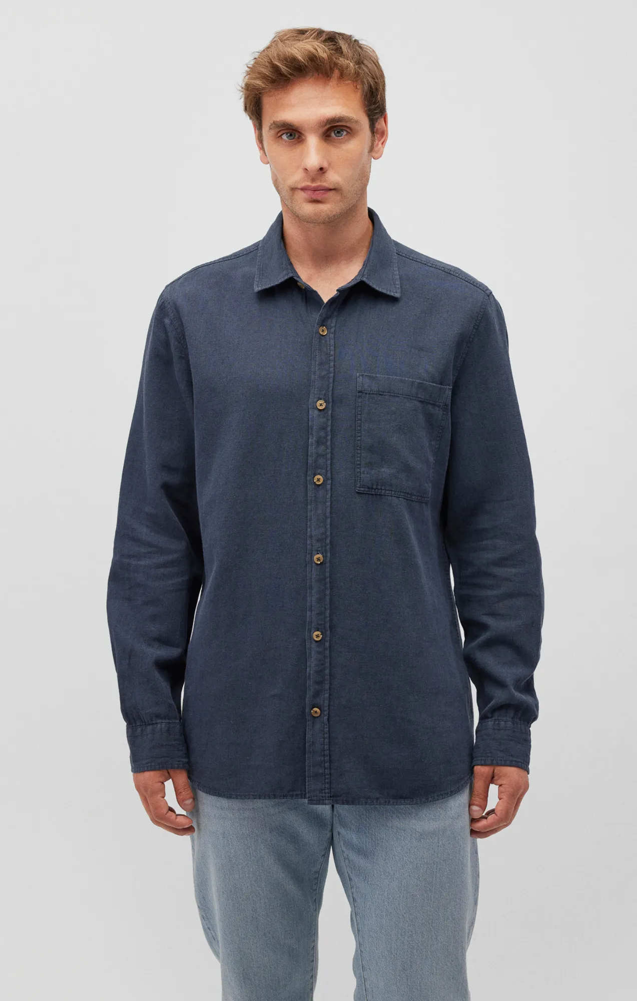 ONE POCKET BUTTON-UP SHIRT IN COLLEGIATE BLUE sold by Mavi product image thumbnail 4