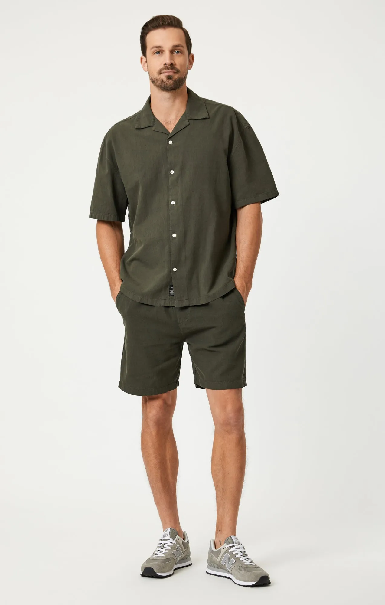 SHORT SLEEVE BUTTON-UP SHIRT IN ASPHALT sold by Mavi product image thumbnail 4