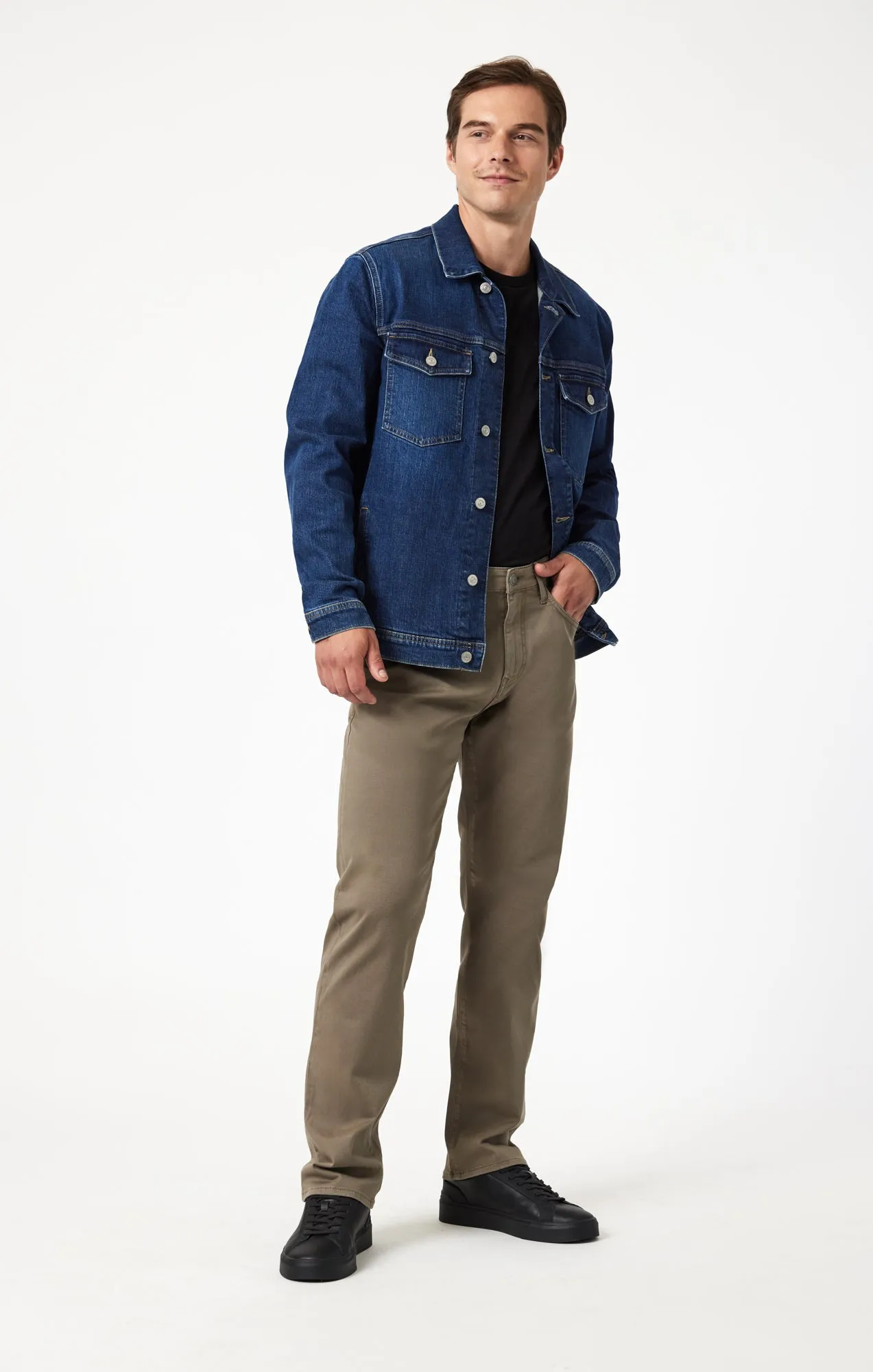 ZACH STRAIGHT LEG IN OLIVE CASUAL TWILL sold by Mavi