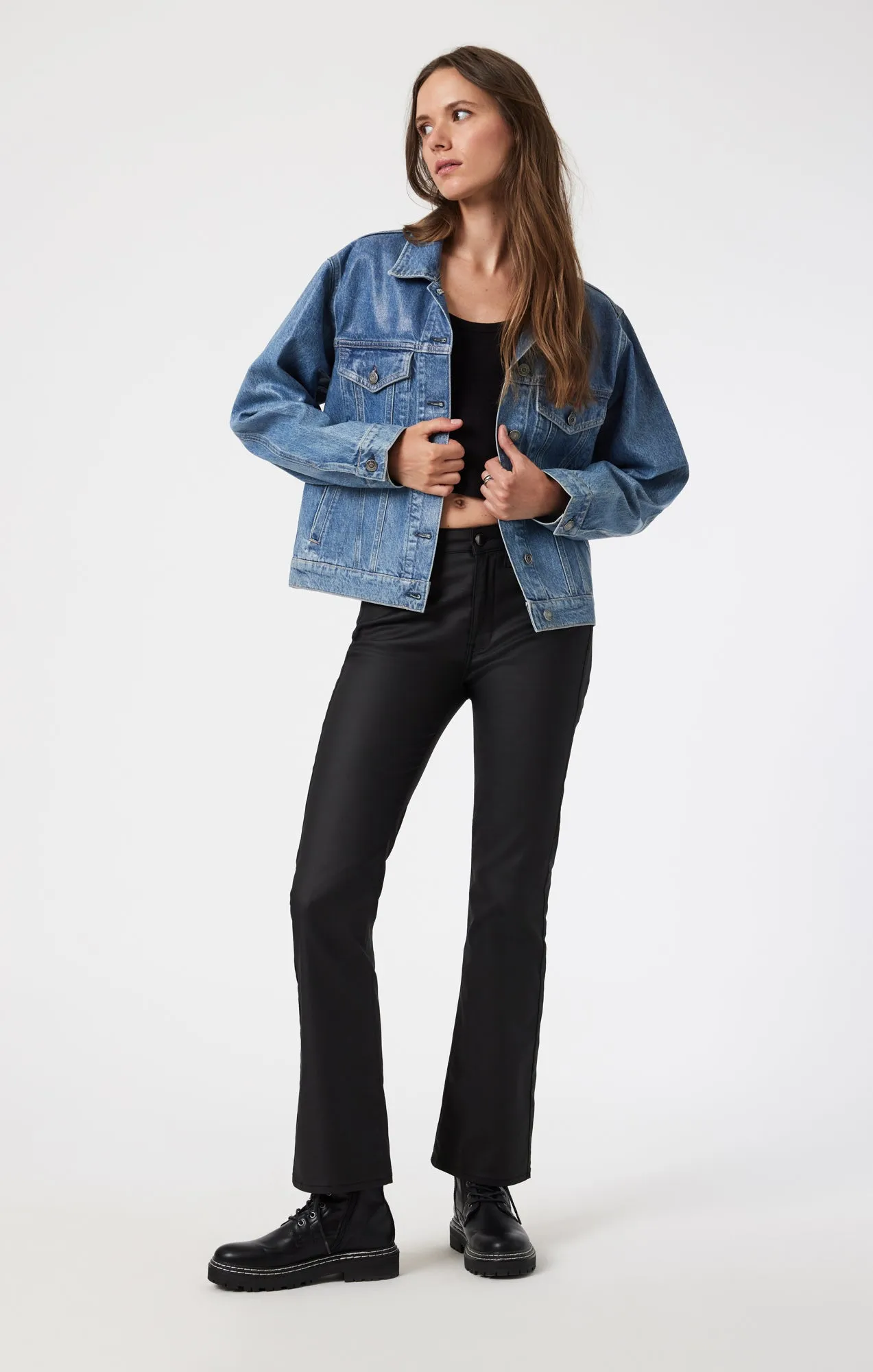 MARIA FLARE IN BLACK COATED sold by Mavi