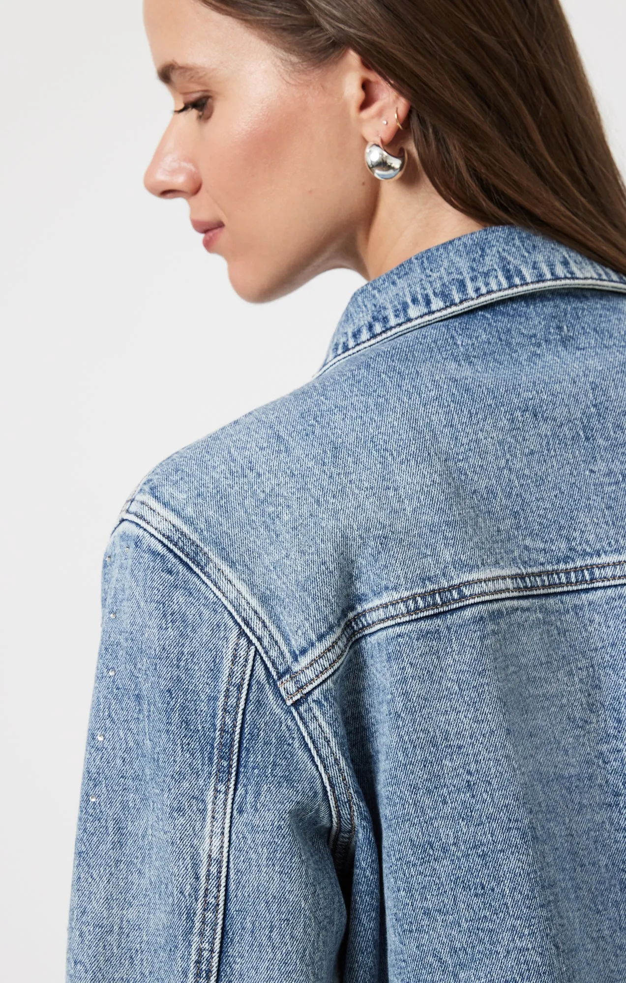 THALIA JACKET IN SHINY MID DENIM sold by Mavi product image thumbnail 4