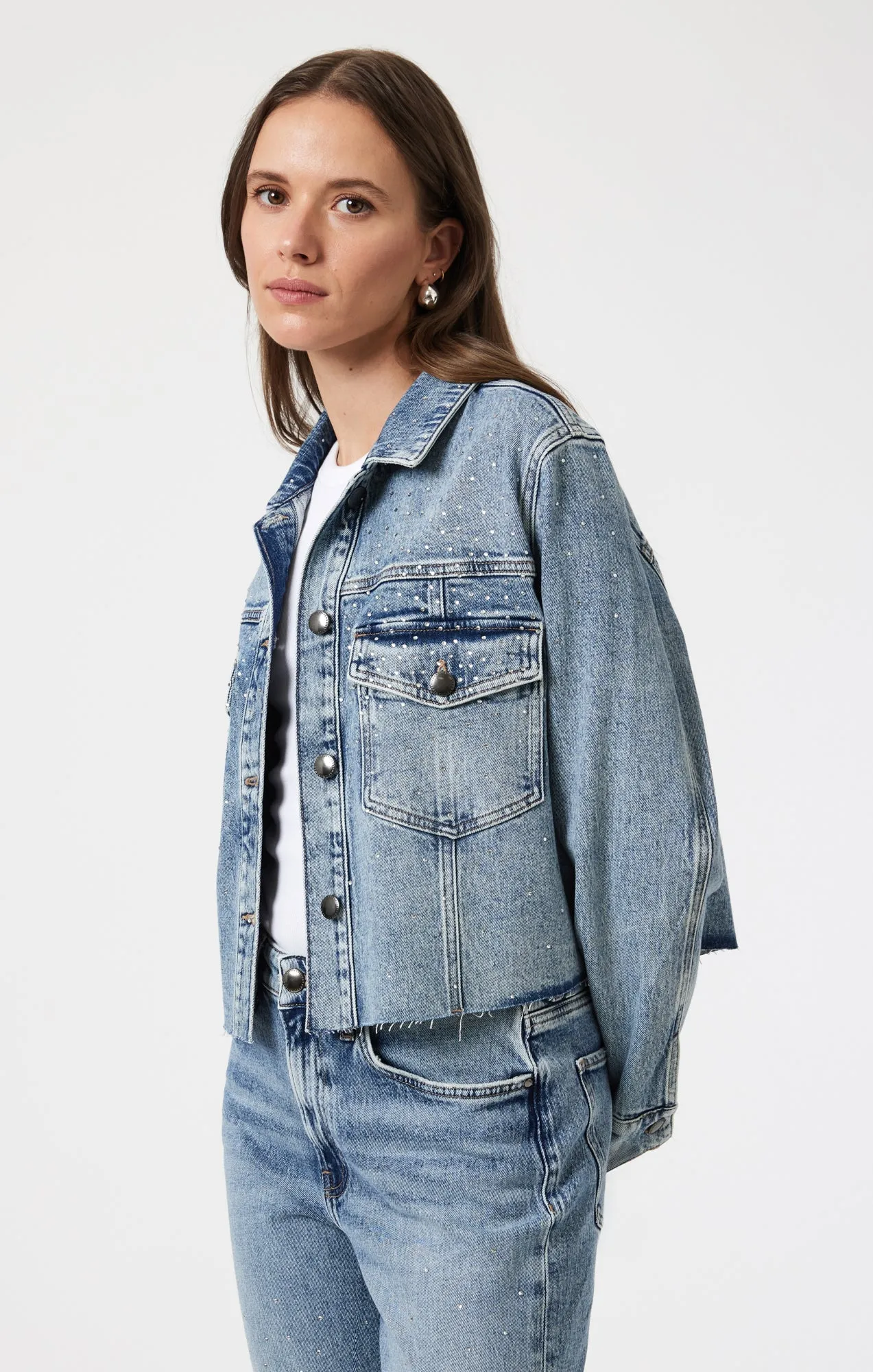 THALIA JACKET IN SHINY MID DENIM sold by Mavi product image thumbnail 2