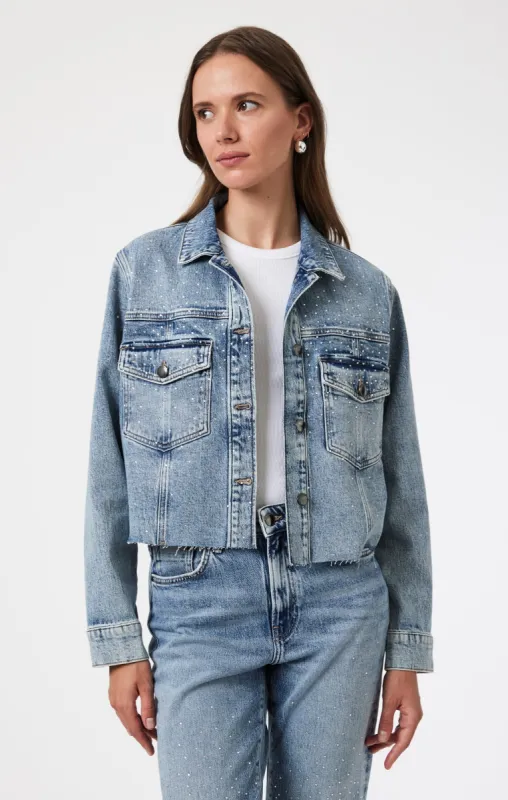 THALIA JACKET IN SHINY MID DENIM sold by Mavi