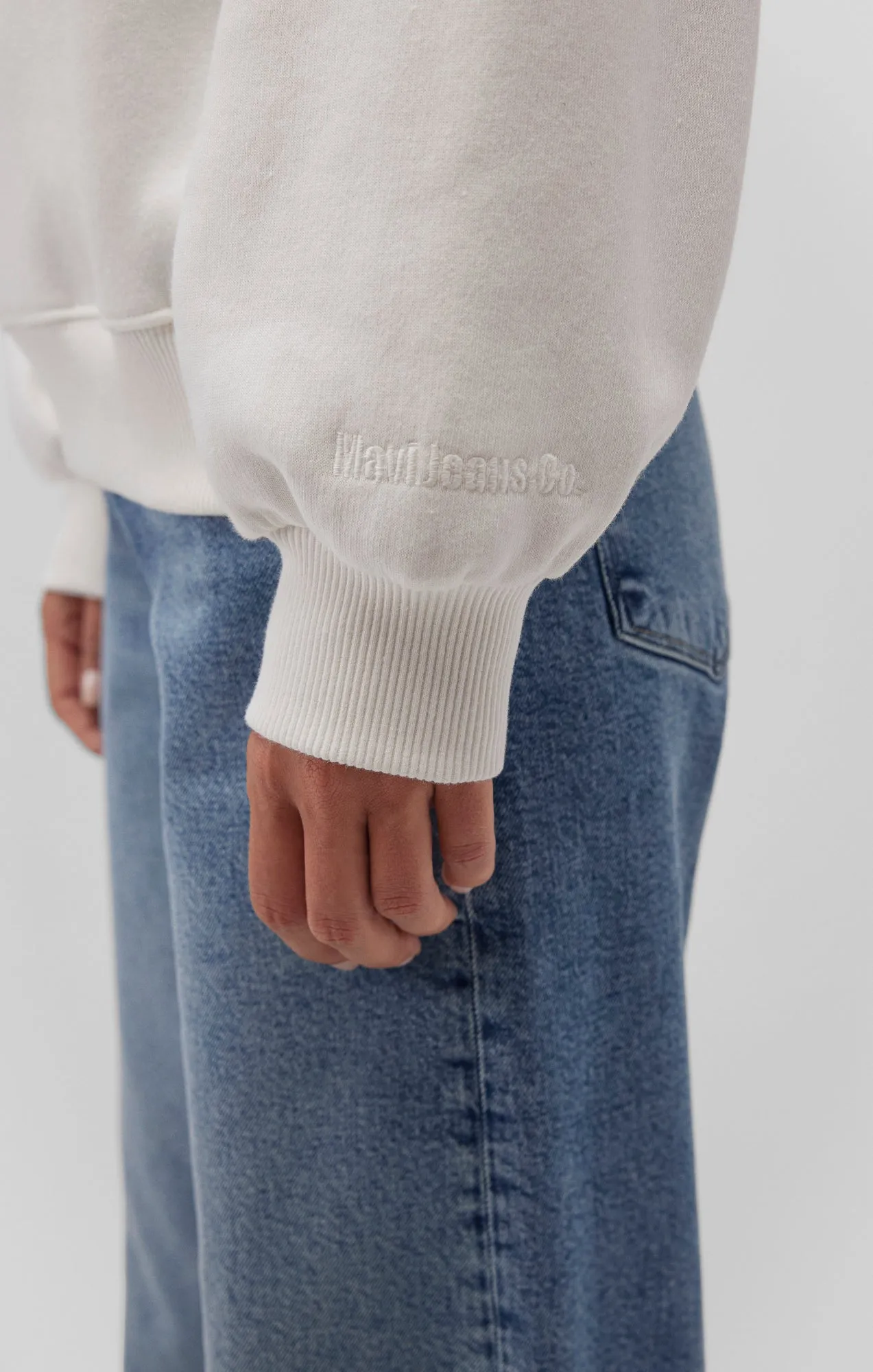 DROP SHOULDER SWEATSHIRT IN ANTIQUE WHITE sold by Mavi product image thumbnail 3