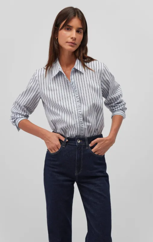 LONG SLEEVE BUTTON-UP SHIRT IN NAVY STRIPED sold by Mavi