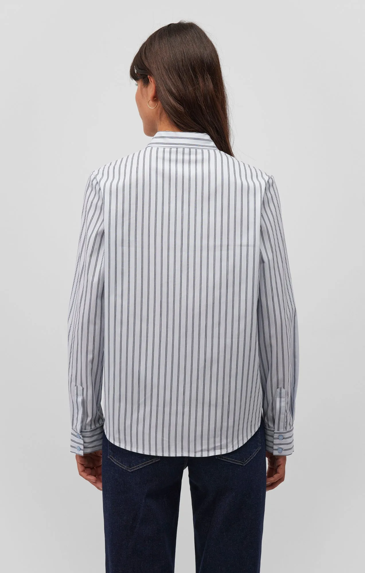 LONG SLEEVE BUTTON-UP SHIRT IN NAVY STRIPED sold by Mavi product image thumbnail 5