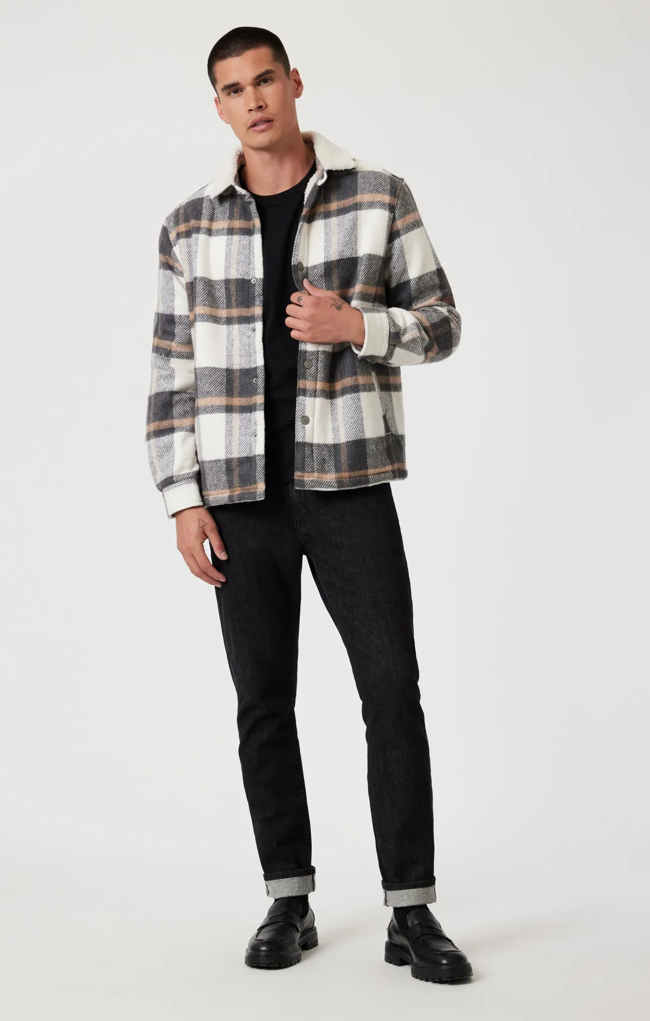 PLAID SHACKET IN GRAY CHECK sold by Mavi product image thumbnail 4