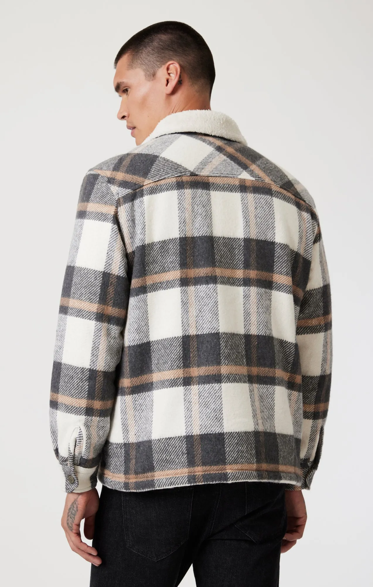 PLAID SHACKET IN GRAY CHECK sold by Mavi product image thumbnail 3