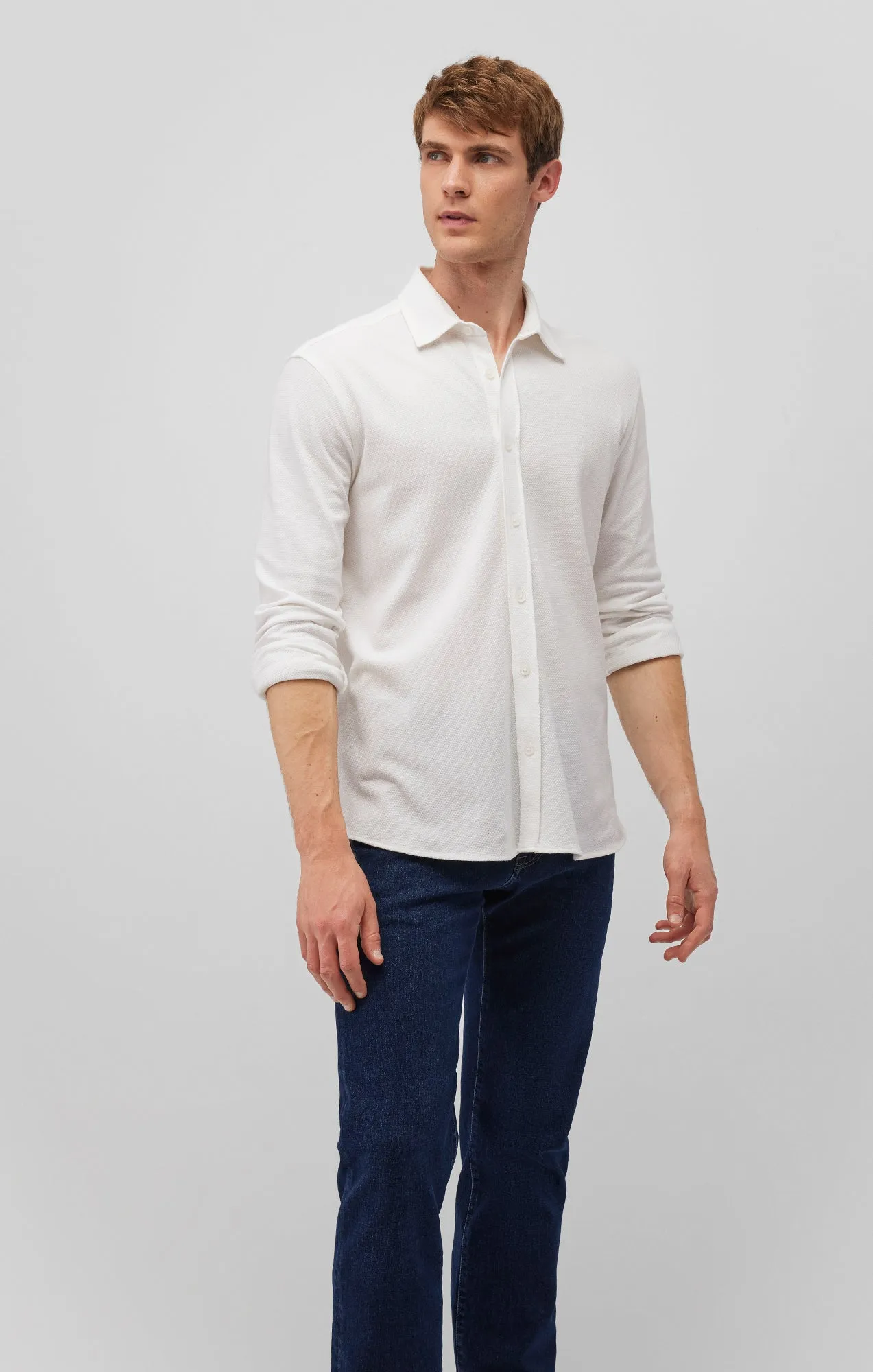 LONG SLEEVE BUTTON-UP SHIRT IN WHITE sold by Mavi