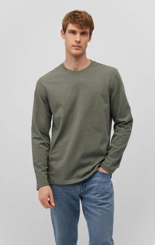 LONG SLEEVE CREW NECK T-SHIRT IN MULLED BASIL sold by Mavi