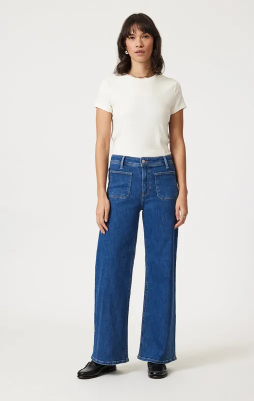 PALOMA MARINE WIDE LEG IN MID BRUSHED FLEX BLUE sold by Mavi