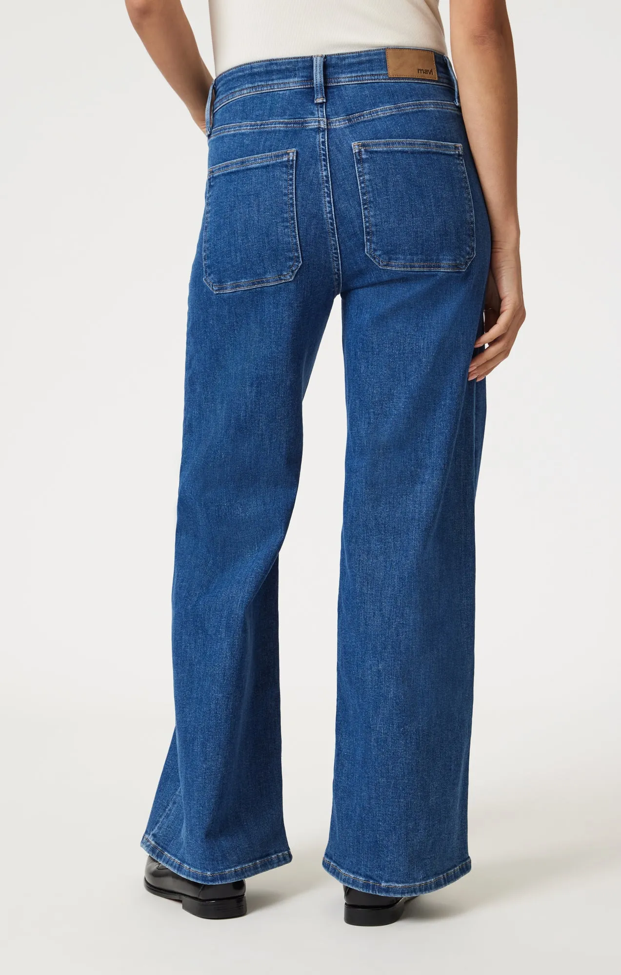 PALOMA MARINE WIDE LEG IN MID BRUSHED FLEX BLUE sold by Mavi product image thumbnail 4