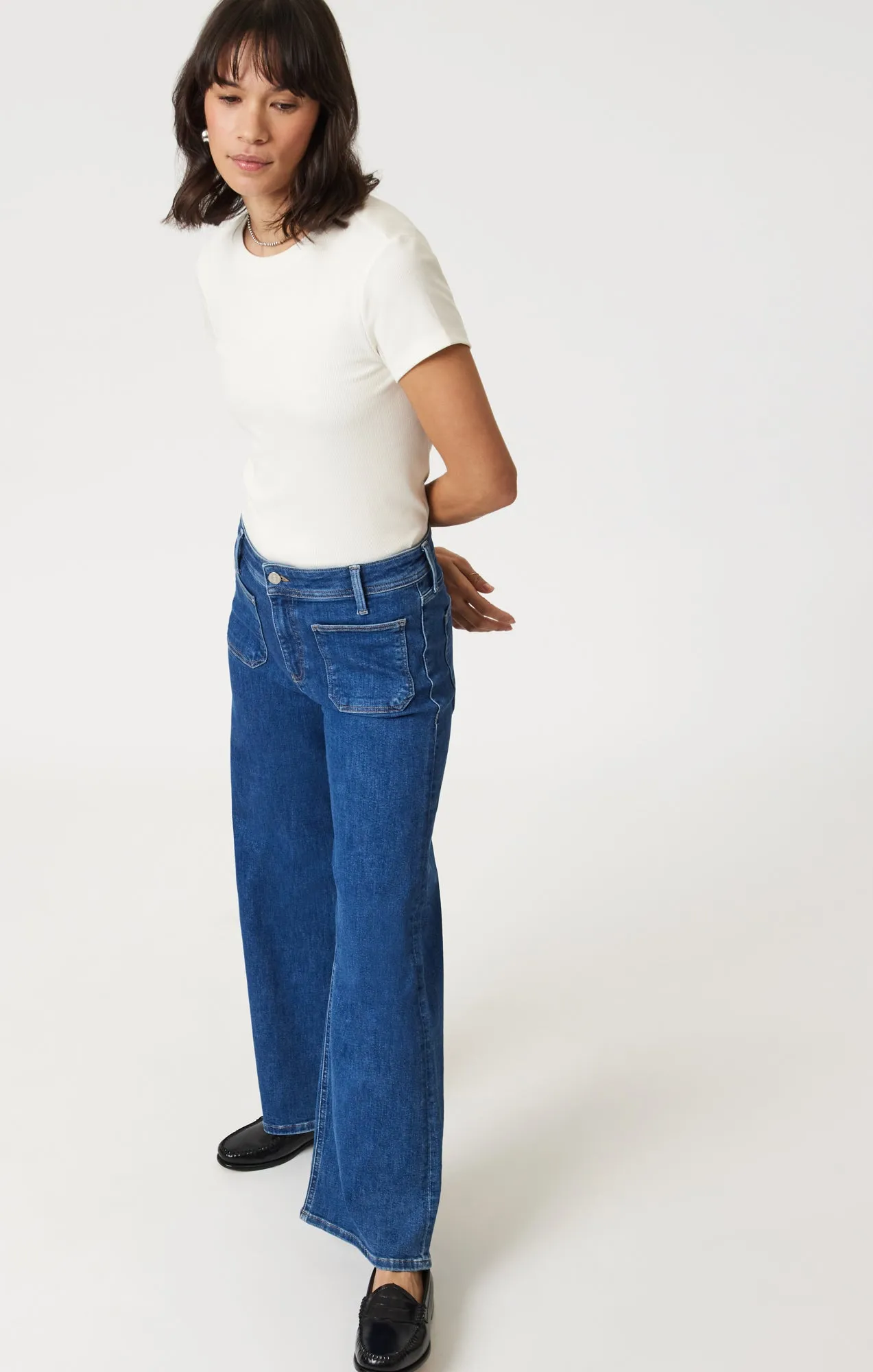 PALOMA MARINE WIDE LEG IN MID BRUSHED FLEX BLUE sold by Mavi product image thumbnail 2