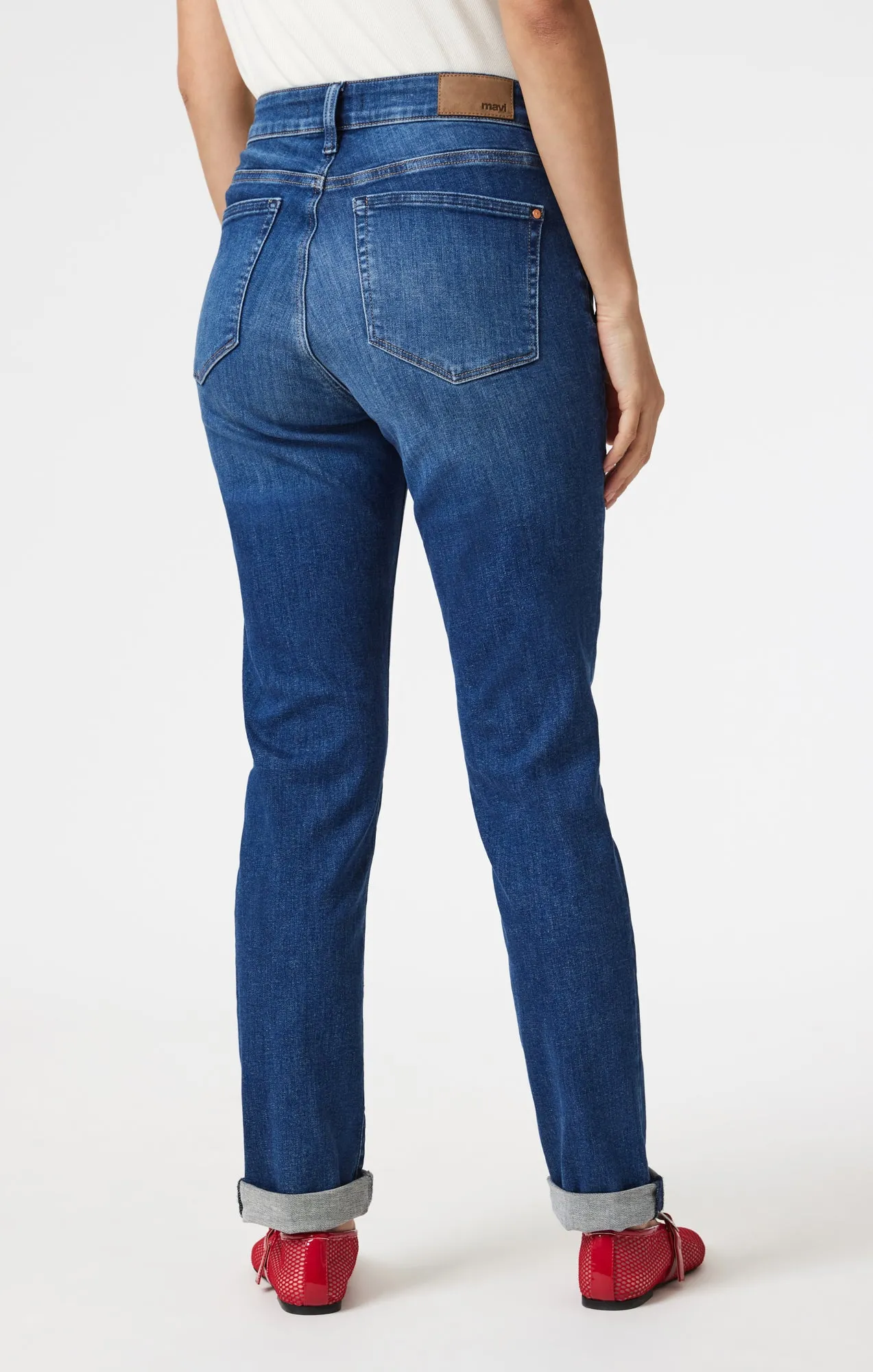 KATHLEEN SLIM BOYFRIEND IN DARK BRUSHED FLEX BLUE sold by Mavi product image thumbnail 4