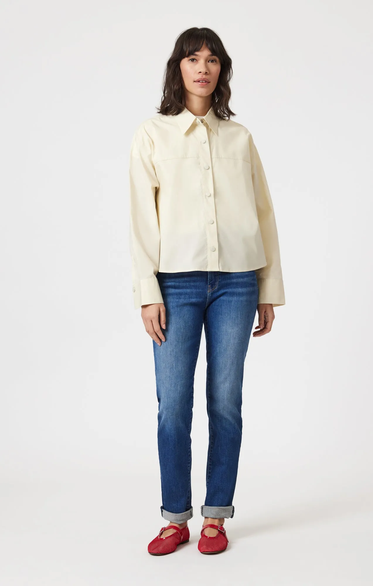 KATHLEEN SLIM BOYFRIEND IN DARK BRUSHED FLEX BLUE sold by Mavi product image thumbnail 2