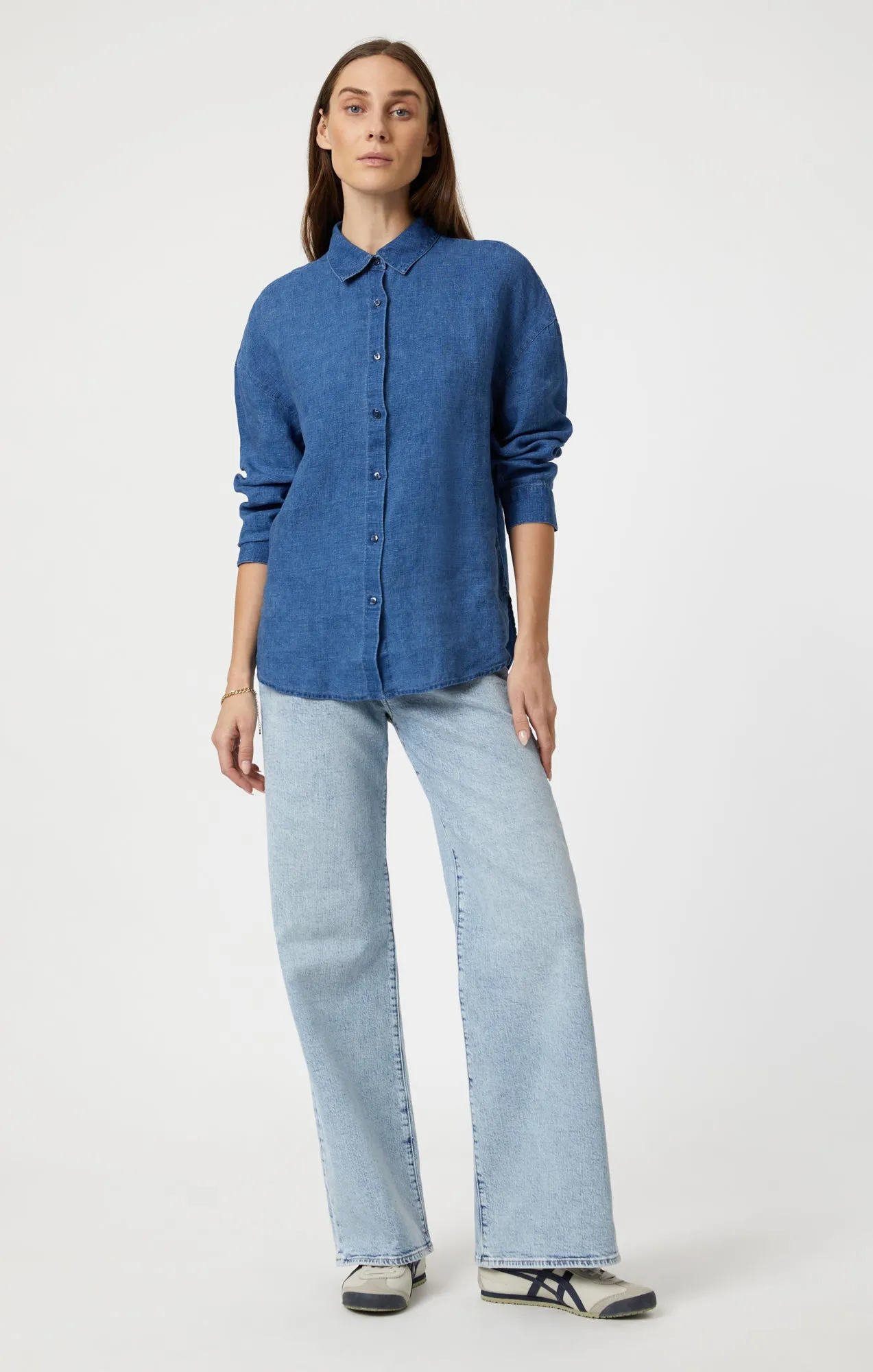 LINEN LONG SLEEVE SHIRT IN ENSIGN BLUE sold by Mavi product image thumbnail 4