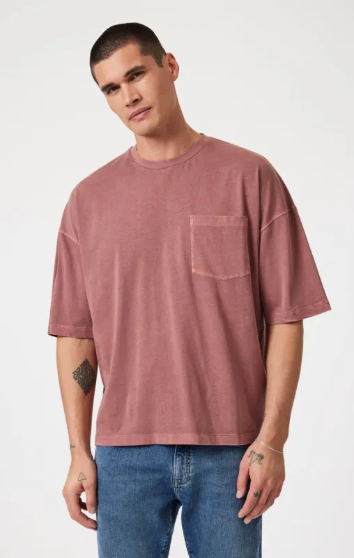 BOXY POCKET T-SHIRT IN MARSALA sold by Mavi
