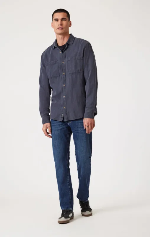 ZACH STRAIGHT LEG IN DARK BRUSHED MIAMI sold by Mavi