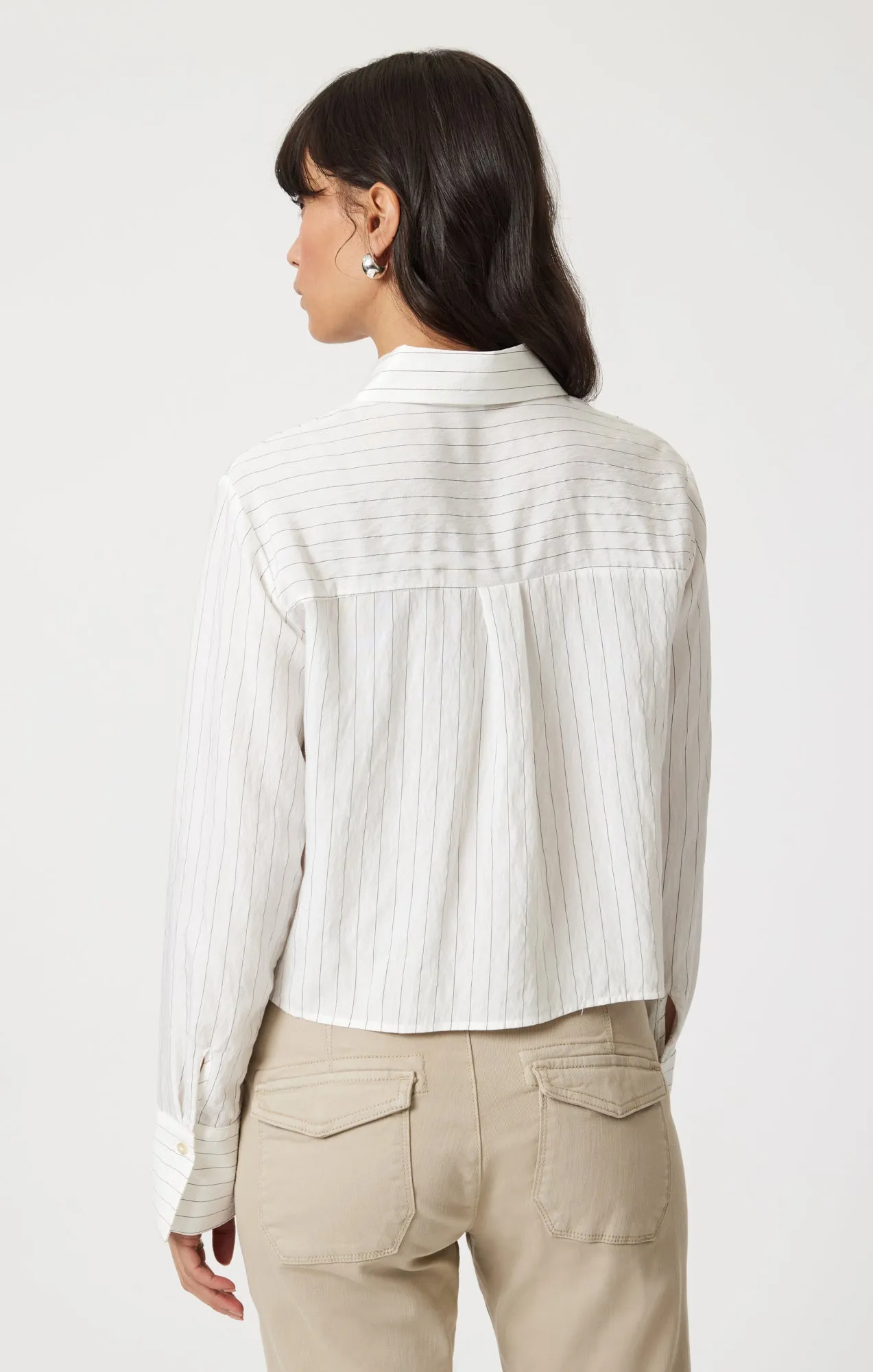 LONG SLEEVE BUTTON-UP SHIRT IN BLACK PIN STRIPE sold by Mavi product image thumbnail 3