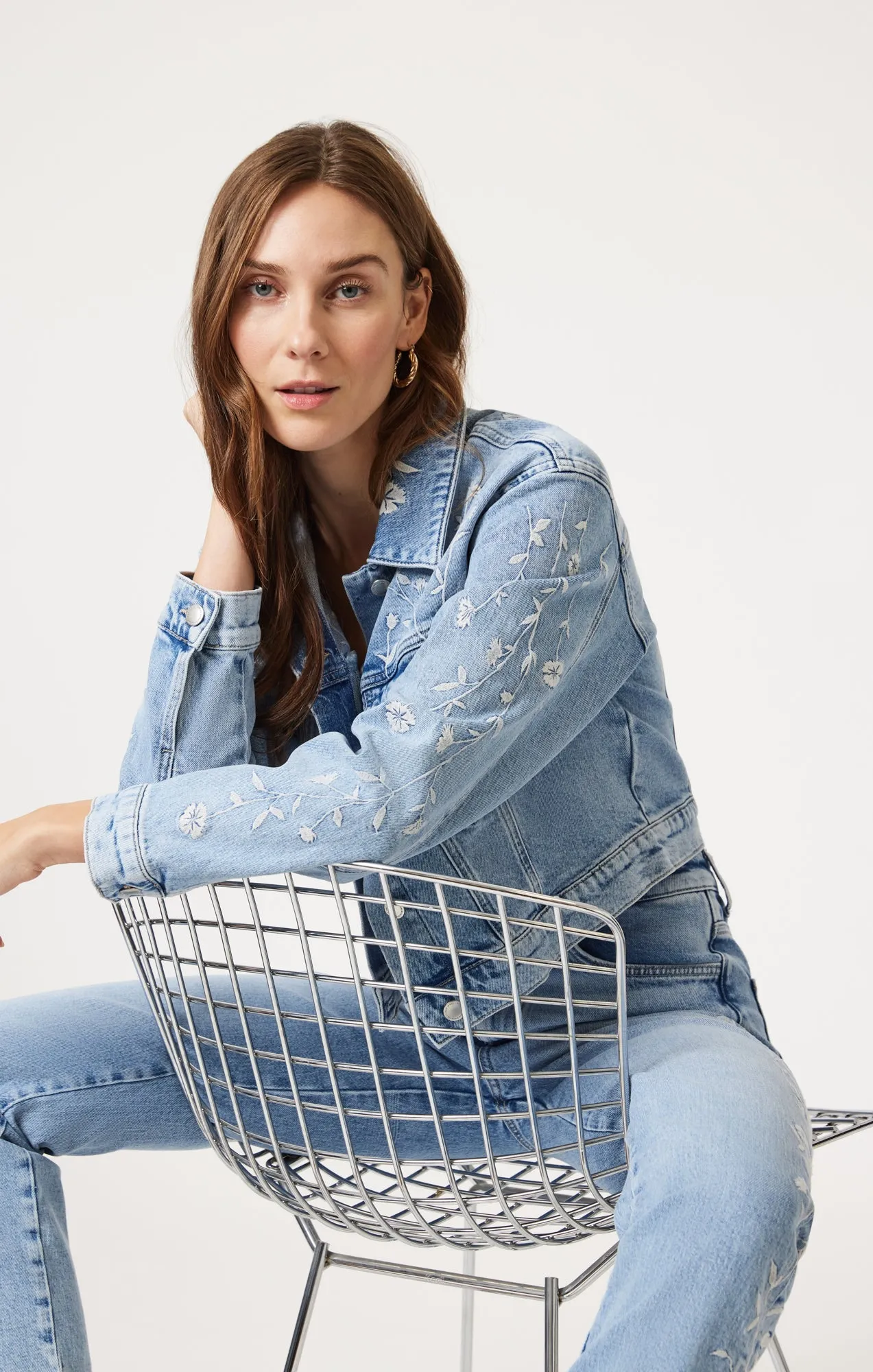 HARMONY DENIM JACKET IN LIGHT BLUE BLOOM DENIM sold by Mavi product image thumbnail 3