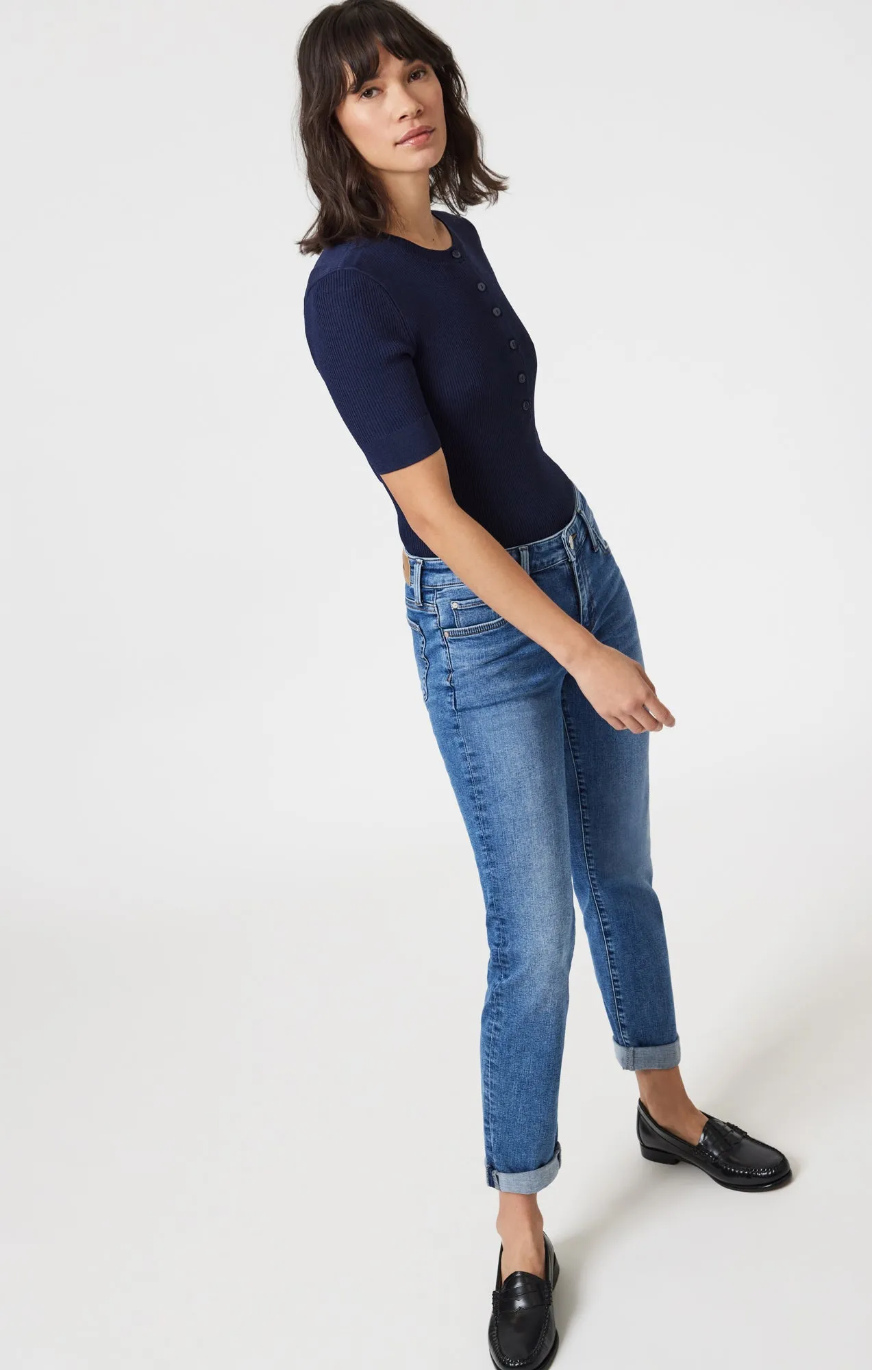 EMMA SLIM BOYFRIEND IN MID BRUSHED TRIBECA sold by Mavi product image thumbnail 3