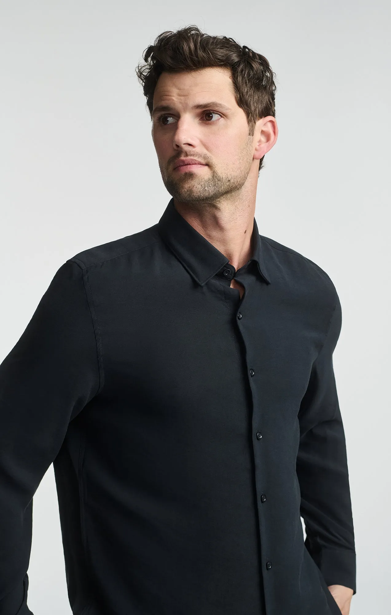 LONG SLEEVE BUTTON-UP SHIRT IN BLACK sold by Mavi product image thumbnail 2