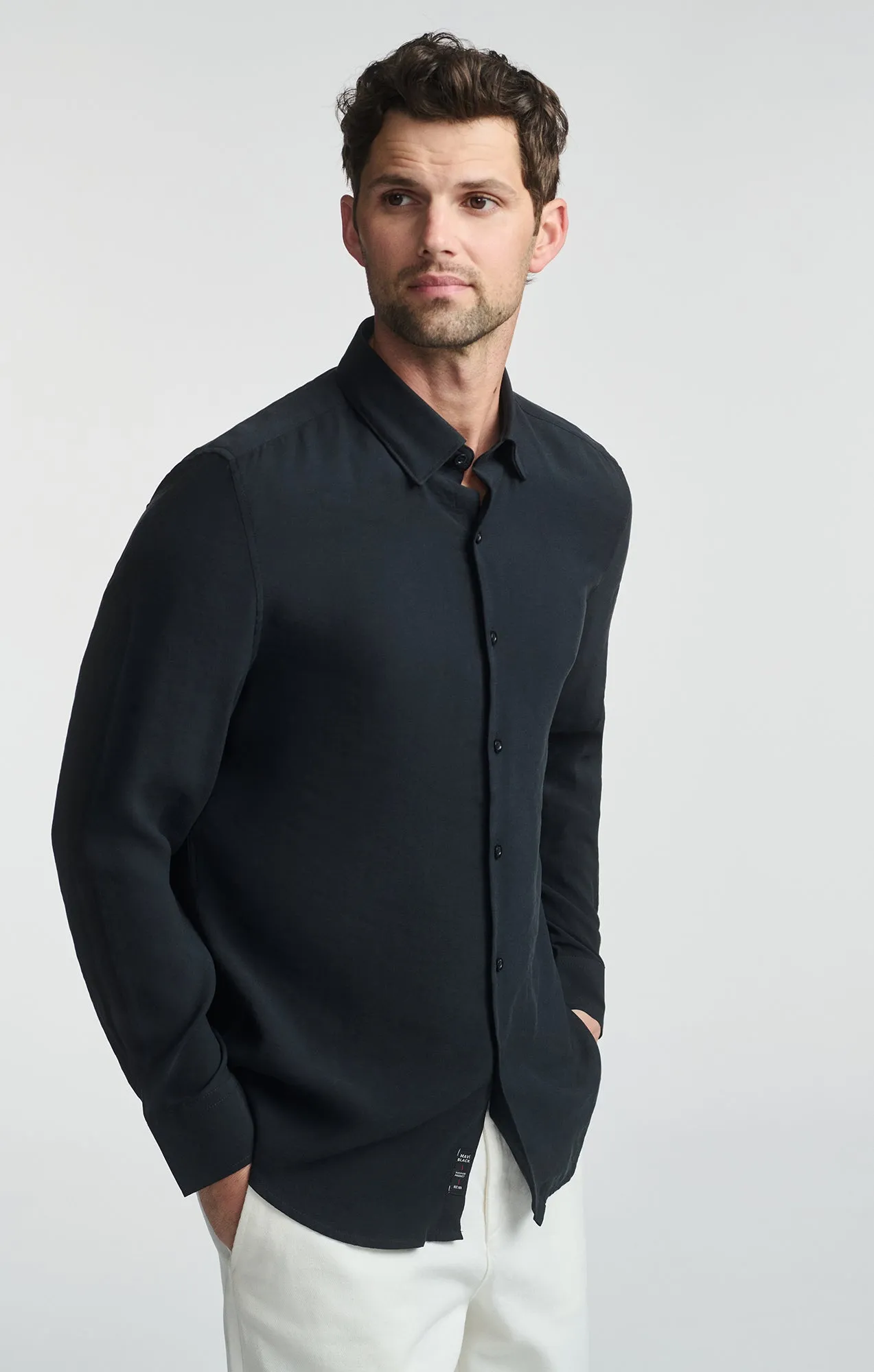 LONG SLEEVE BUTTON-UP SHIRT IN BLACK sold by Mavi product image thumbnail 5