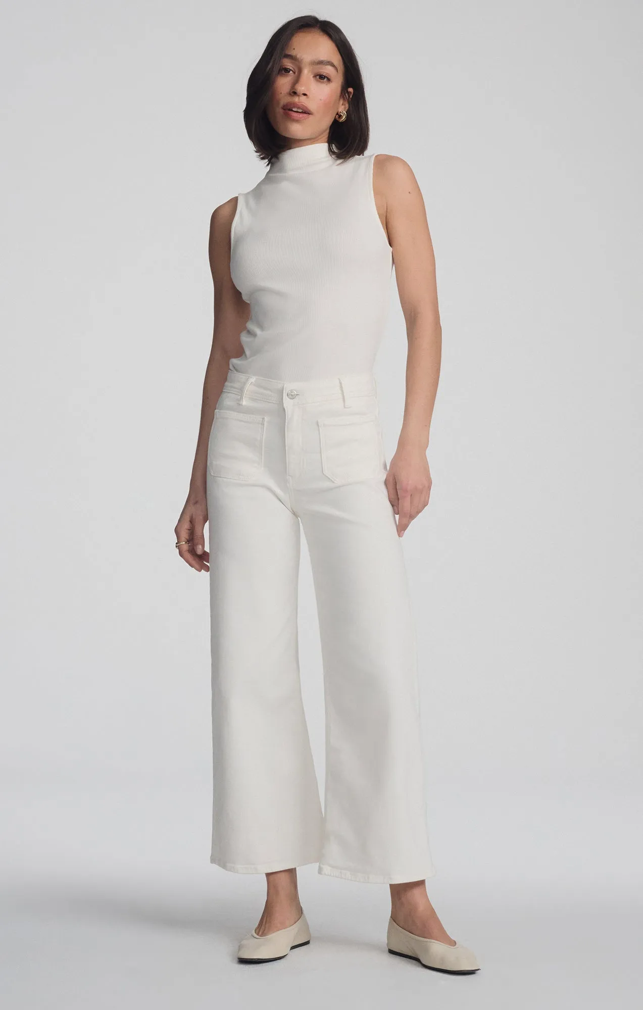 PALOMA MARINE WIDE LEG IN WHITE FLEX BLUE sold by Mavi