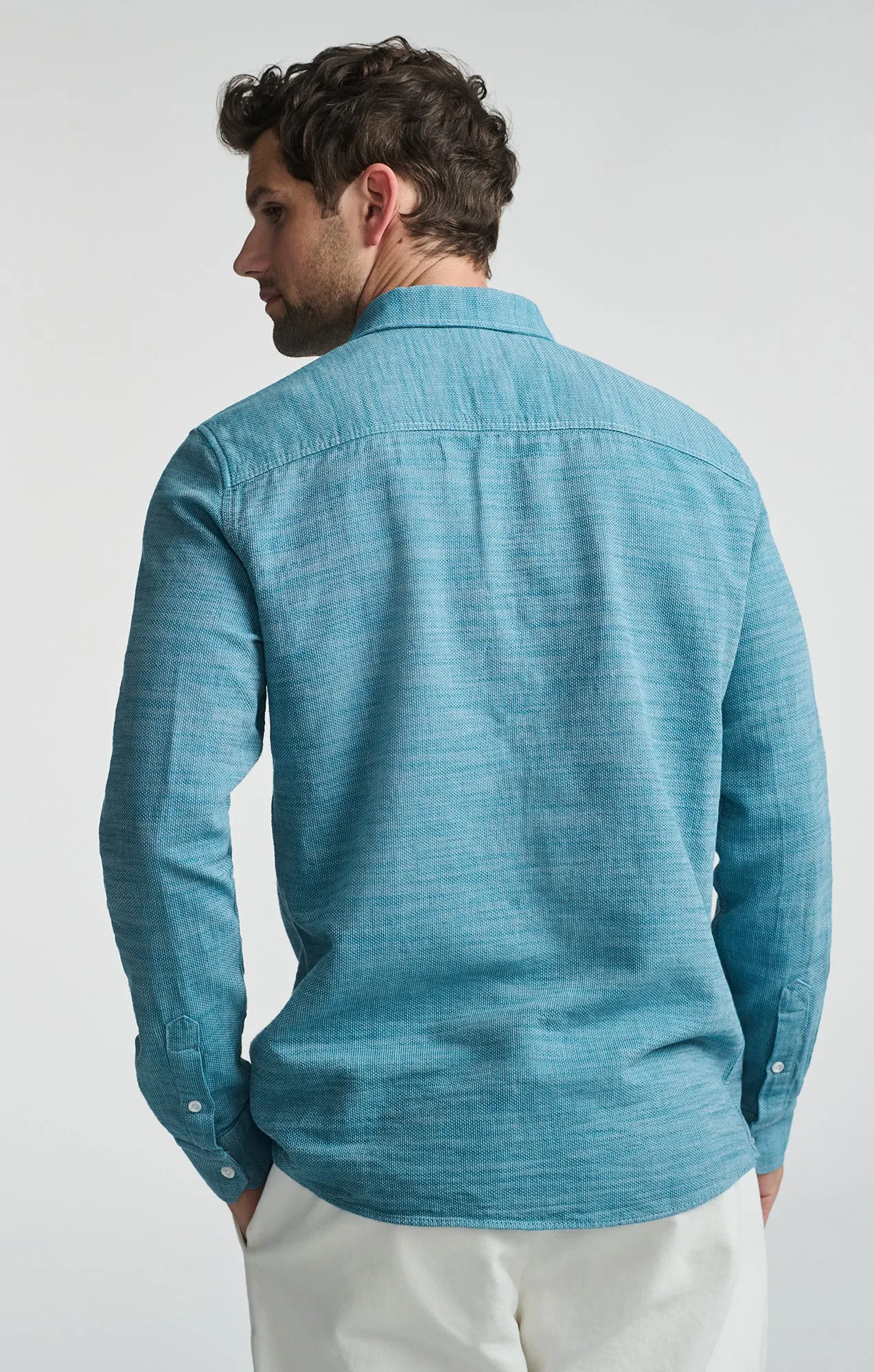 ONE POCKET LONG SLEEVE BUTTON-UP SHIRT IN STORM BLUE sold by Mavi product image thumbnail 3