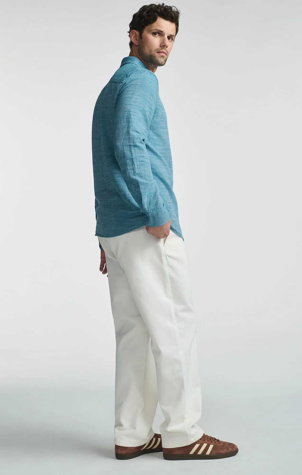 ONE POCKET LONG SLEEVE BUTTON-UP SHIRT IN STORM BLUE sold by Mavi product image thumbnail 5