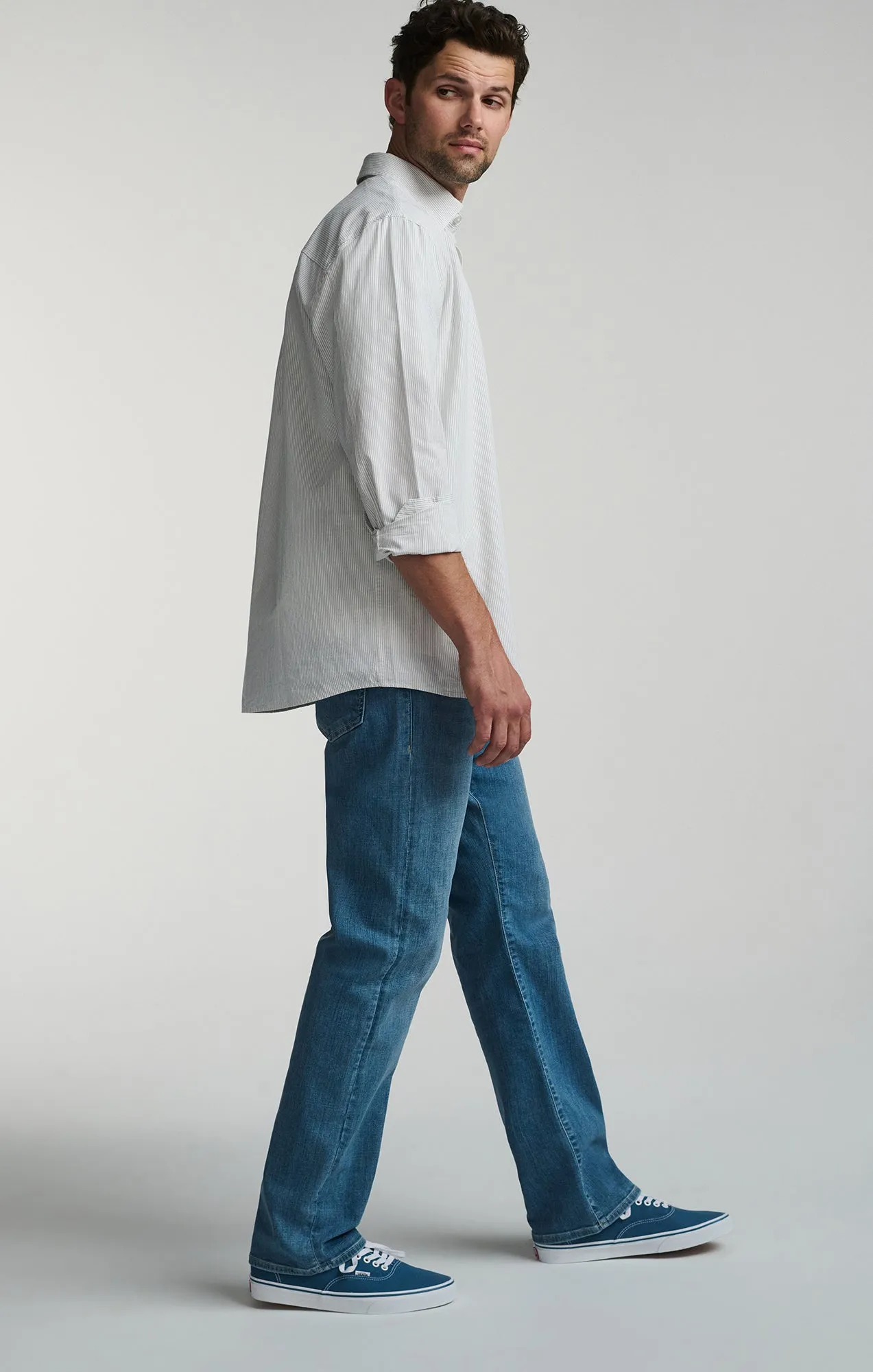 LONG SLEEVE BUTTON-UP TENCEL™ SHIRT IN BLACK IRIS sold by Mavi product image thumbnail 4