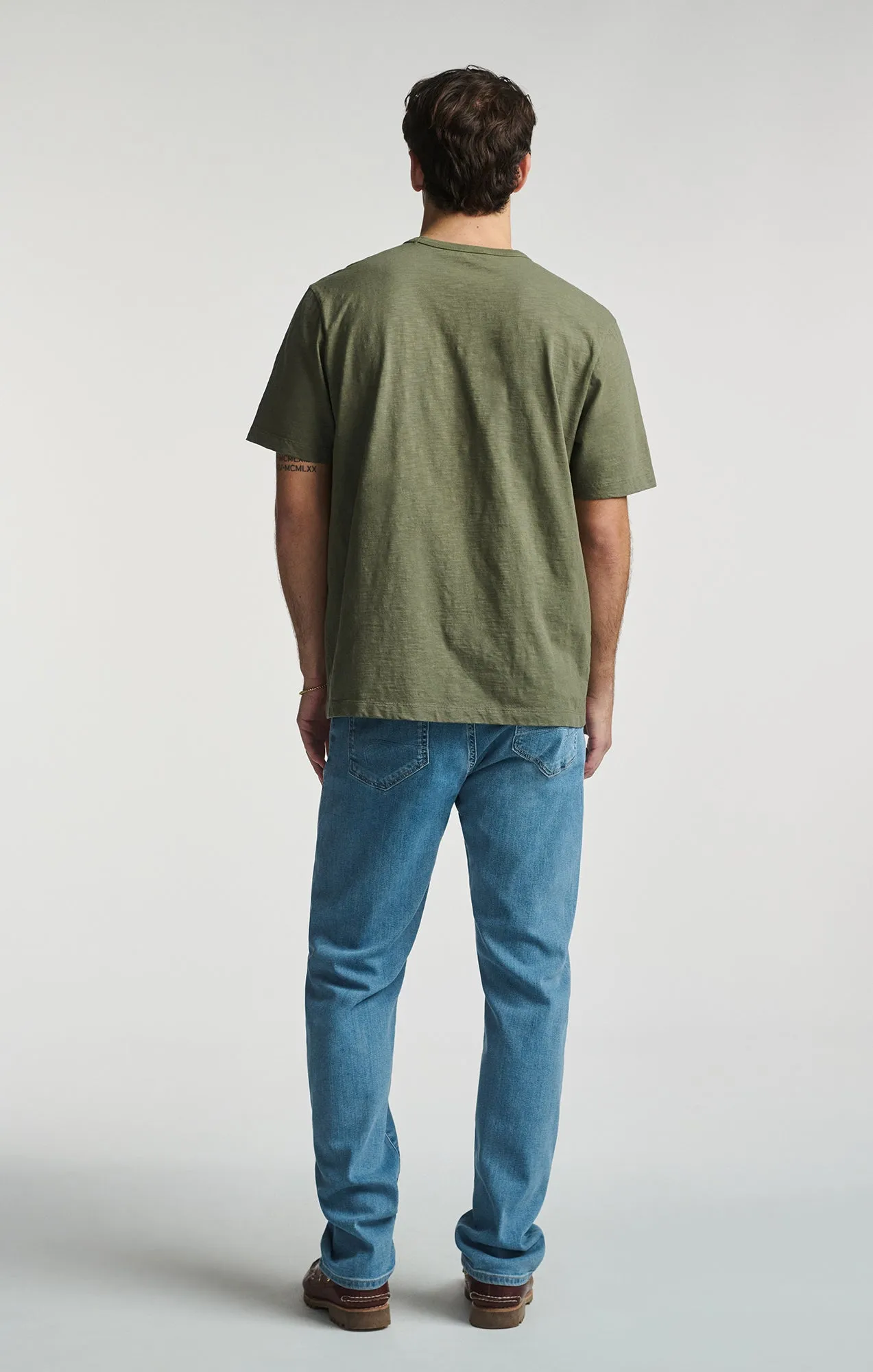 SLUB SHORT SLEEVE T-SHIRT IN DUSTY OLIVE sold by Mavi product image thumbnail 4