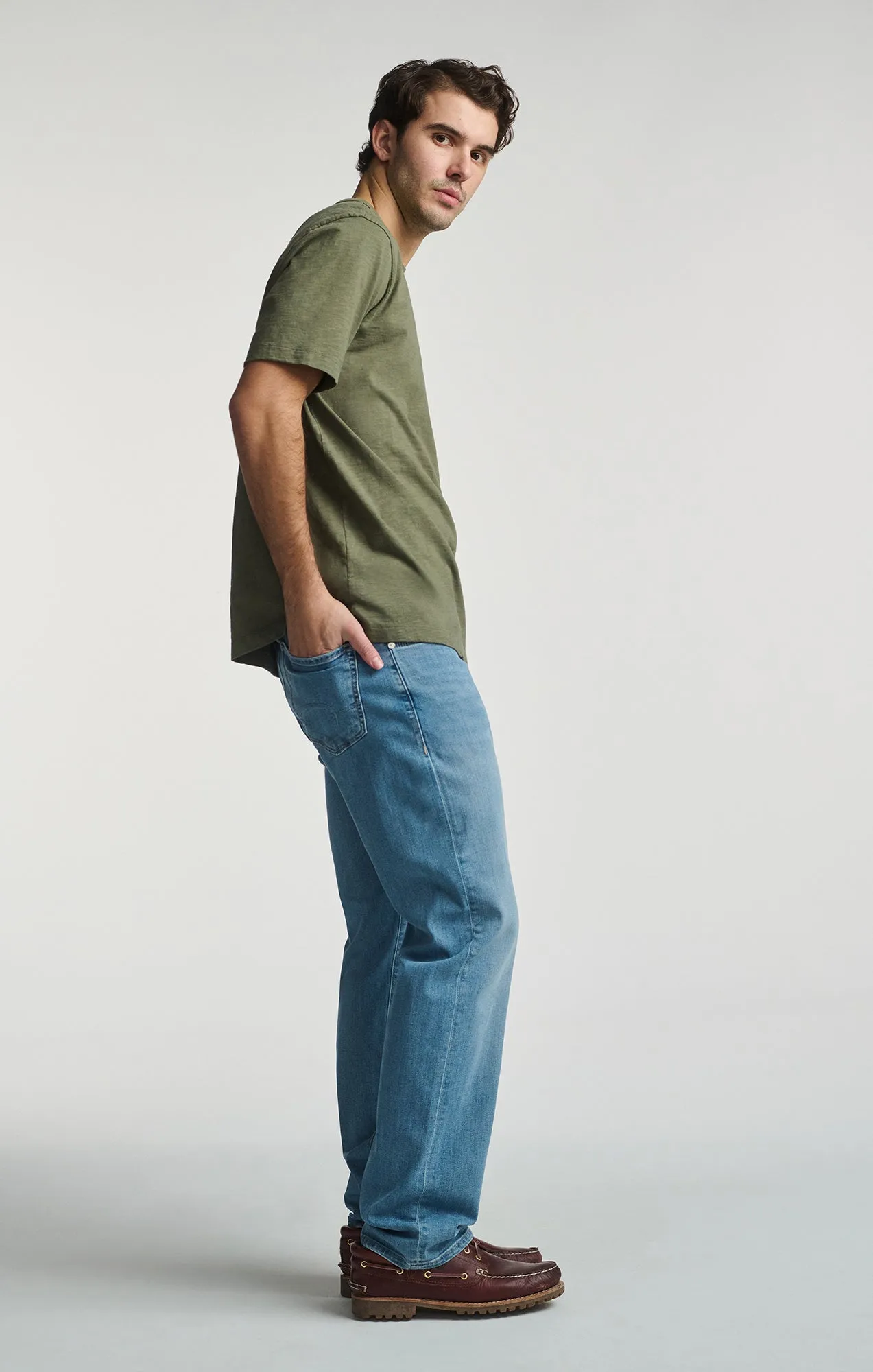 SLUB SHORT SLEEVE T-SHIRT IN DUSTY OLIVE sold by Mavi product image thumbnail 5