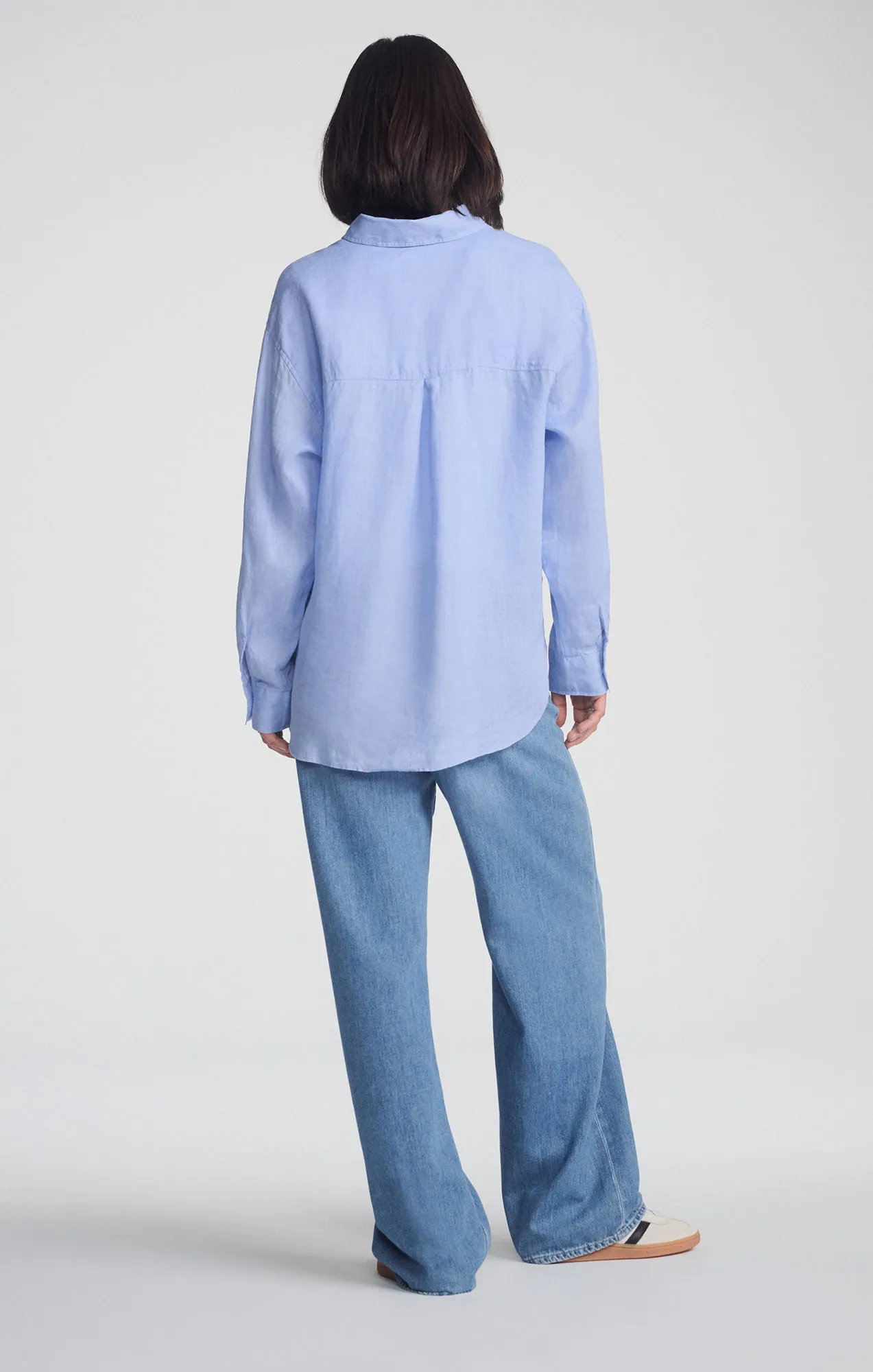 LINEN BUTTON-UP SHIRT IN BLUE HERON sold by Mavi product image thumbnail 3