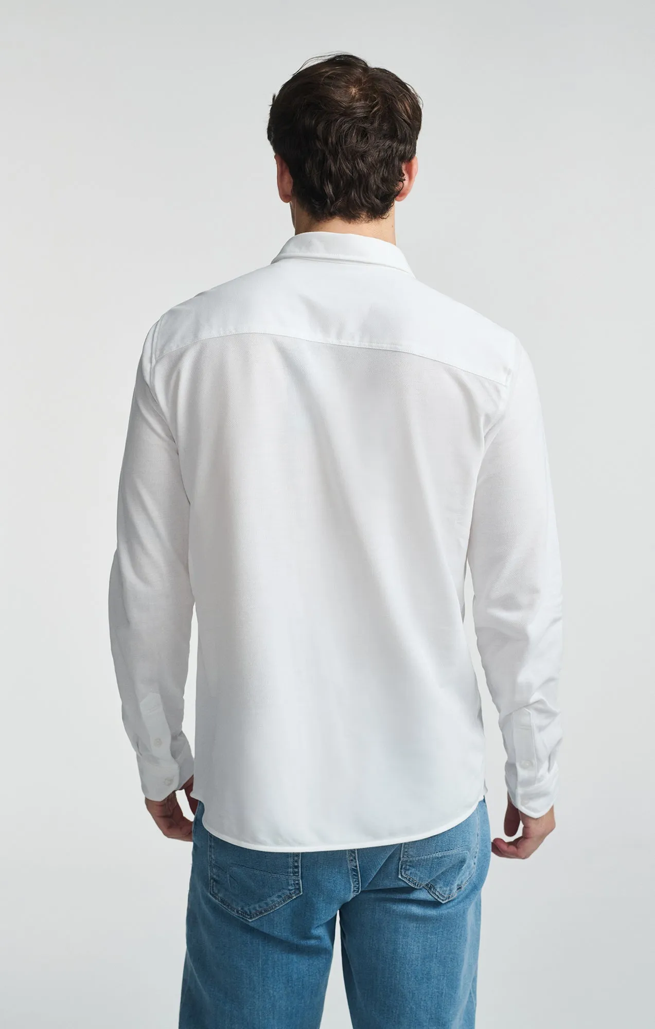 LONG SLEEVE BUTTON-UP SHIRT IN WHITE sold by Mavi product image thumbnail 3